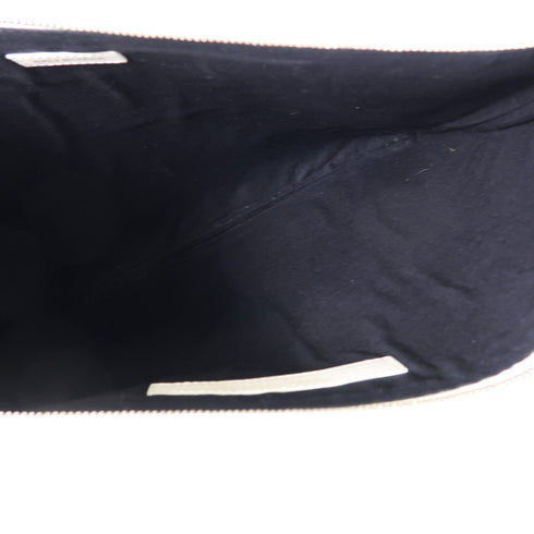 BALENCIAGA SHW Clutch Bag Calfskin Leather White