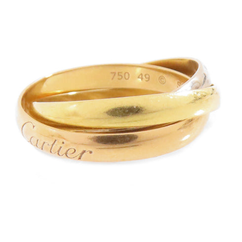 CARTIER Trinity Ring Cartier#49 US#4.25 18K Yellow Gold White Gold Rose Gold