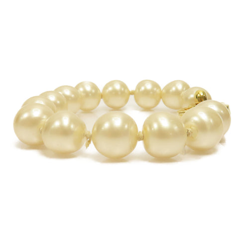 CHANEL CC Bracelet 96P PVC Metal Gold/White