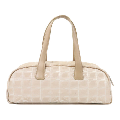 CHANEL CC SHW Shoulder Bag Canvas Begie