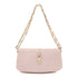 Valentino GHW Chain Shoulder Bag Embossed Calfskin Leather Light Purple