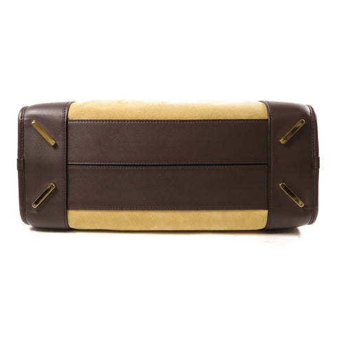 LOEWE GHW Amazona 2 Way Bag Suede/Calfskin Leather Brown