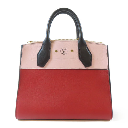LOUIS VUITTON LV GHW City Steamer PM Handbag M53321 Leather Red Pink Black