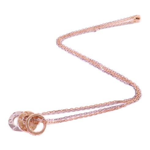 CARTIER Love Diamond Necklace ADC611 18K Rose Gold/Yellow Gold/White Gold