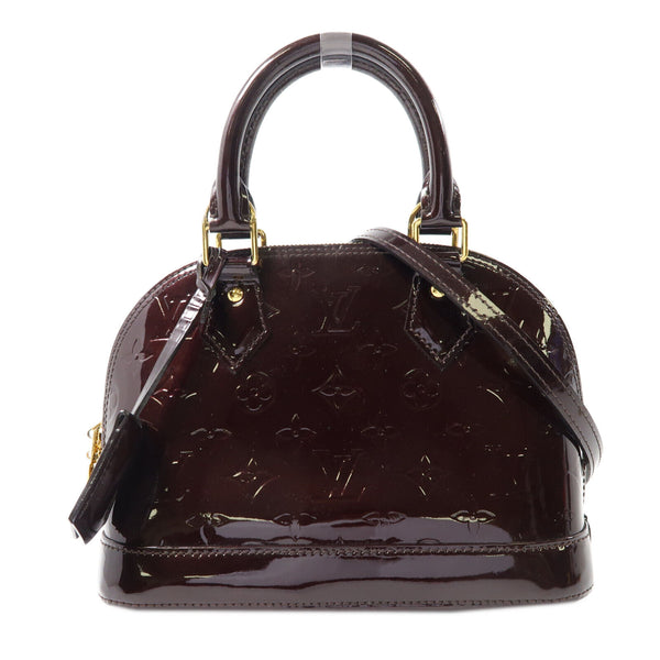 LOUIS VUITTON LV GHW Alma BB 2 Way Shoulder Handbag M91678 Vernis Burgundy v2
