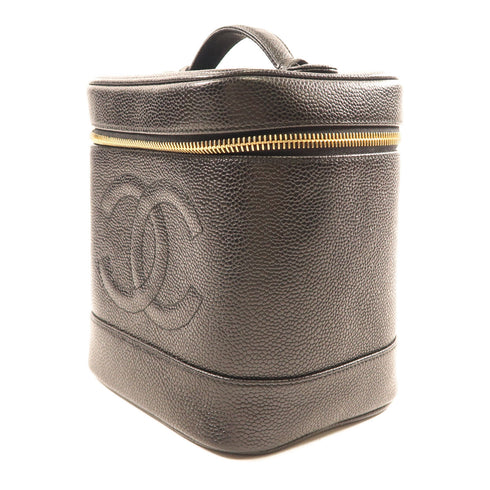 CHANEL CC GHW Vintage Vanity Bag HandBag Calfskin Leather