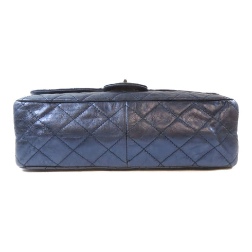 CHANEL Quilted CC SHW 2.55 Chain Shoulder Handbag Calfskin Leather Blue