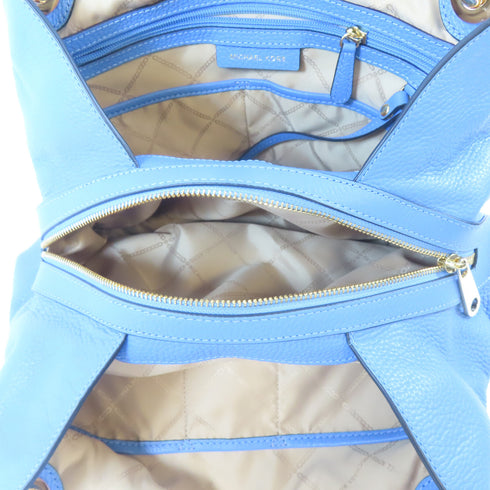 Michael Kors MK GHW Raven Shoulder Handbag MK30H6GRXE3L Calfskin Leather Blue