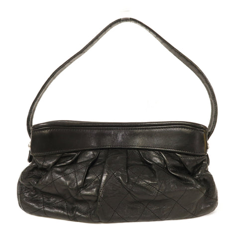 CHANEL CC Shoulder Bag Calfskin Leather Black