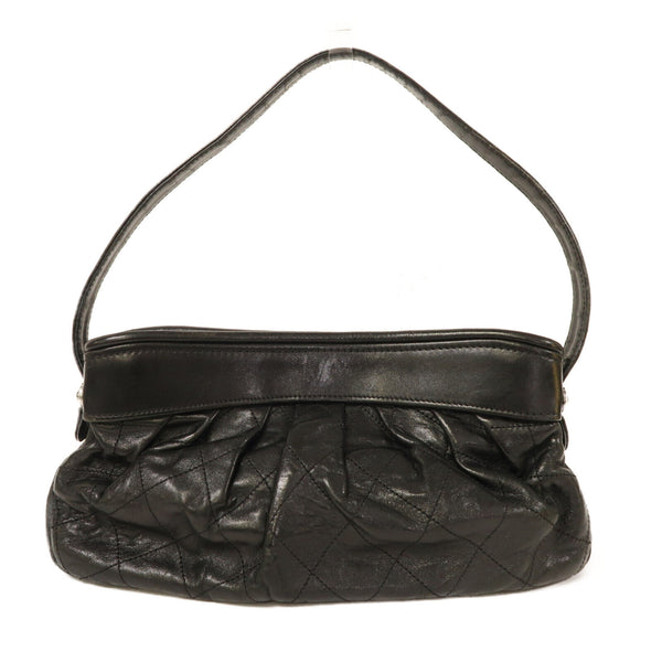 CHANEL CC Shoulder Bag Calfskin Leather Black
