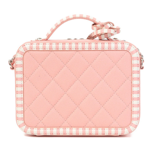 CHANEL CC SHW Vanity Case Chain Shoulder Bag Caviar Pink