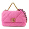 Chanel CC GHW Chanel 19 Chain Shoulder Bag Handbag Canvas Pink