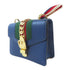 GUCCI GG GHW Sylvie Mini Bag Chain Shoulder Bag 431666 Calfskin Leather Blue
