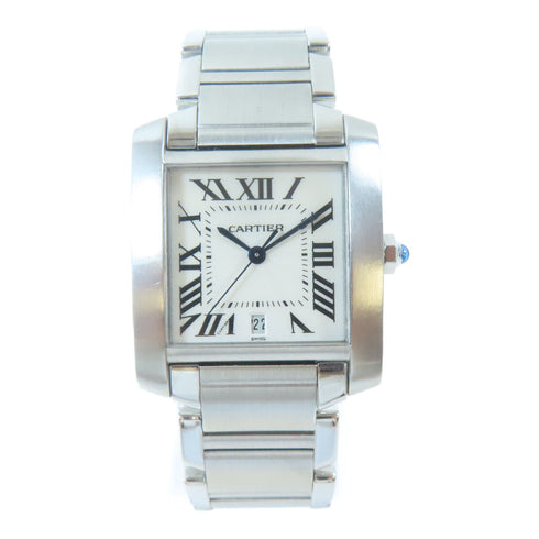 CARTIER Tank Francaise Automatic Watch W51002Q3 Stainless Steel White
