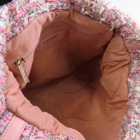 CHANEL CC GHW 2way Shoulder Bag Tweed Pink White