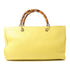 GUCCI GG Bamboo 2 Way Shoulder Bag Leather Yellow 323660