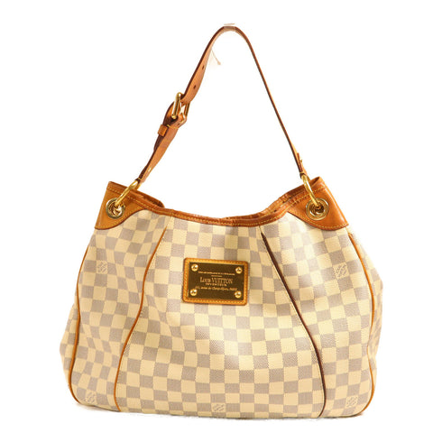 LOUIS VUITTON LV GHW Galliera PM Shoulder Bag N55215 Damier Azur White