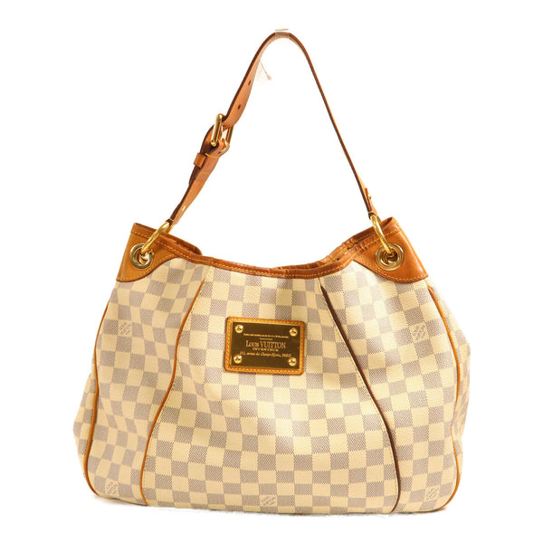 LOUIS VUITTON LV GHW Galliera PM Shoulder Bag N55215 Damier Azur White