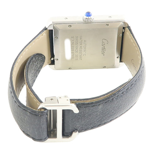 CARTIER Tank Solo Automatic Watch W5200027 Stainless Steel/Leather Silver