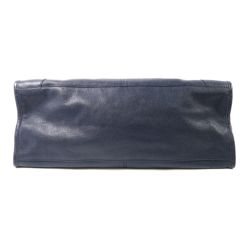 BALENCIAGA GHW Part Time 2 Way Shoulder Handbag 390159 Calfskin Leather Navy