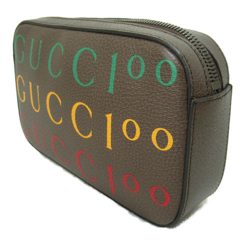 GUCCI GG Belt Waist Bag 602695 Leather Brown Dark Brown