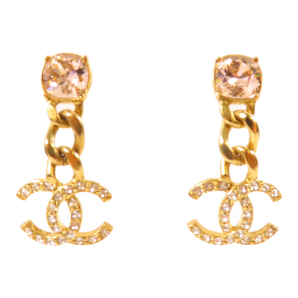 CHANEL CC Earrings C23.C Metal/PVC Gold/Pink