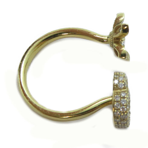 GUCCI GG Diamond Ring 18K Yellow Gold US#6 Gucci#12