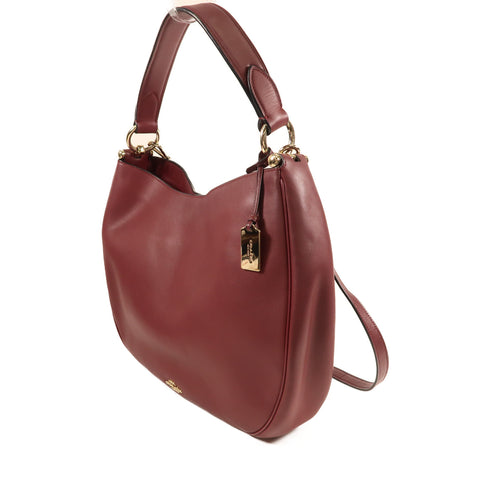 COACH GHW 2 Way Shoulder Bag Calfskin Leather 36026