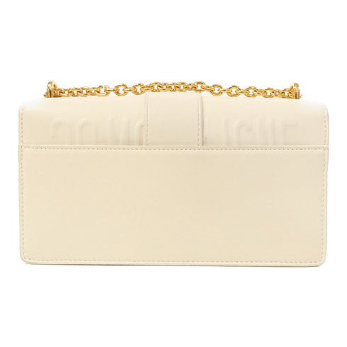 Christian Dior CD GHW 30 Montaigne Chain Shoulder Bag Leather White