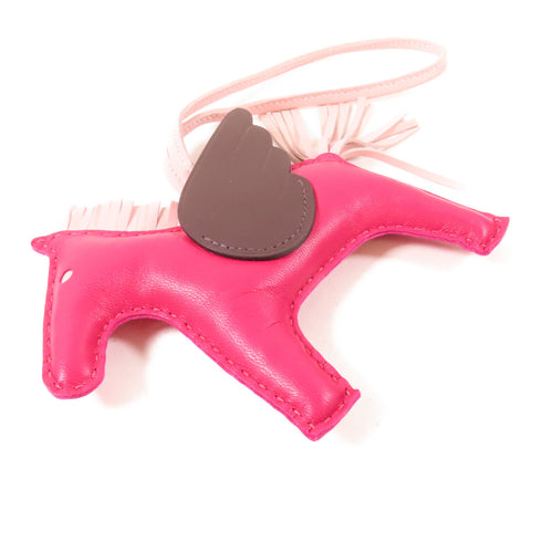 HERMES Rodeo Pegase MM Charm Veau Swift Leather Pink/Brown