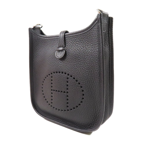 HERMES PHW Evelyne TPM Shoulder Bag Clemence Leather Black v1