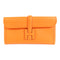 HERMES Jige Clutch Bag Veau Swift Leather Orange