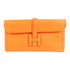 HERMES Jige Clutch Bag Veau Swift Leather Orange