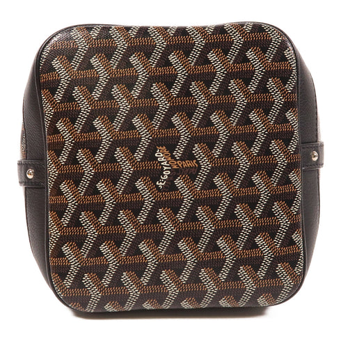 GOYARD SHW Petit Flot Bucket Shoulder Bag Coated Canvas Black Brown