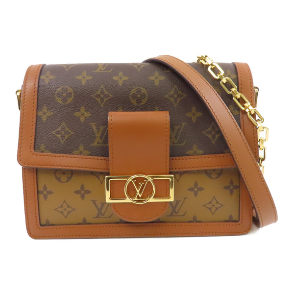 LOUIS VUITTON LV GHW Dauphine MM 2 Way Shoulder Bag M44391 Monogram Reverse v5