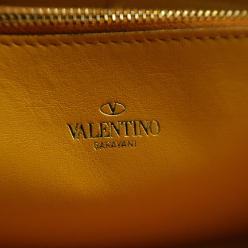 Valentino GHW SHW Long Wallet Calfskin Leather Yellow