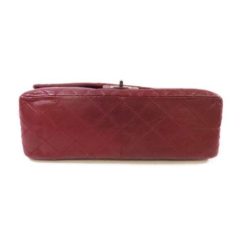 CHANEL Quilted SHW CC Chanel 2.55 Chain Shoulder Bag Calfskin Leather Wine-Red
