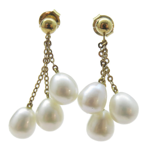 FINE JEWELRY Earrings 18K Yellow Gold/PVC Gold/White