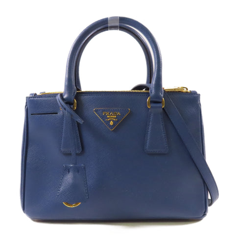 PRADA GHW Killer Bag 2way Shoulder Bag Saffiano Leather Navy