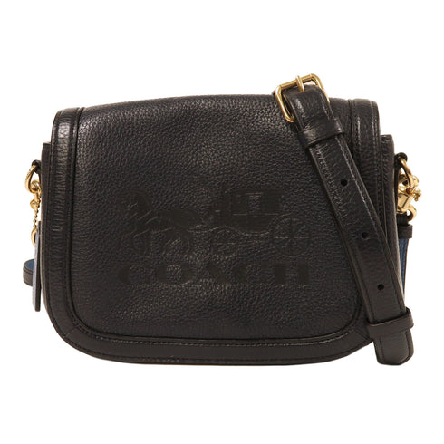 COACH GHW Carriage Crossbody Shoulder Bag C4058 Leather Midnight Blue