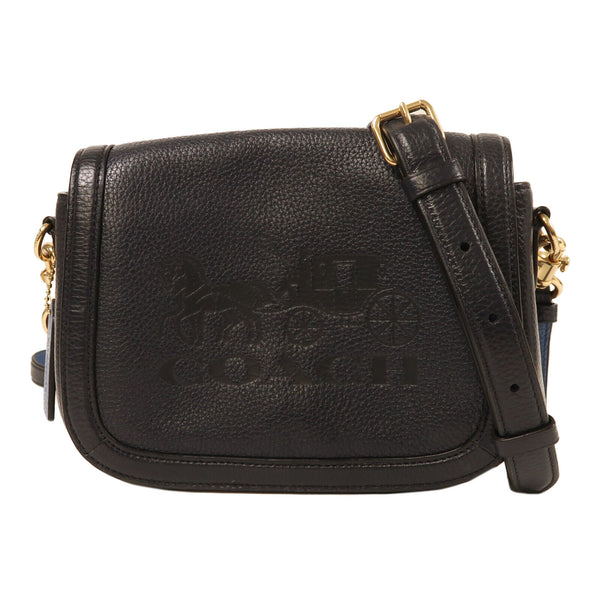 COACH GHW Carriage Crossbody Shoulder Bag C4058 Leather Midnight Blue