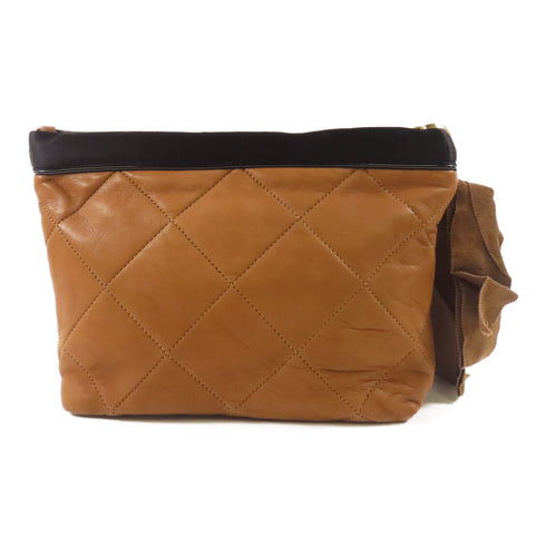 LANVIN Clutch Lambskin Leather