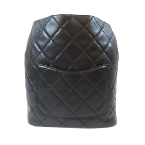CHANEL Quilted CC GHW Bucket Bag Chain Shoulder AS3482 Lambskin Leather Black