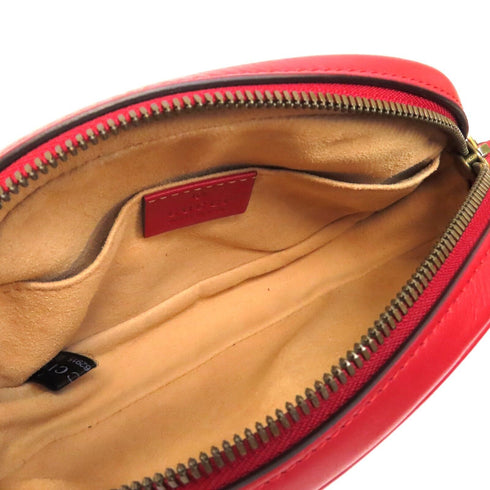 GUCCI GG GHW GG Marmont Belt Bag 476434 Calfskin Leather Red