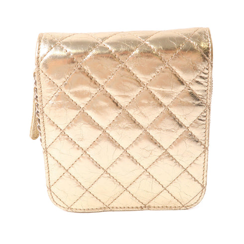 CHANEL CC SHW Chain Shoulder Bag Crossbody Calfskin Leather Gold