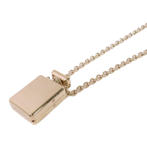 CHANEL CC GHW Locket Necklace B22S Metal PVC Gold Tone Color White