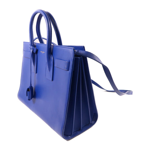 SAINT LAURENT YSL GHW 2 Way Shoulder Bag Calfskin Leather