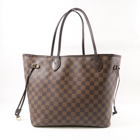 LOUIS VUITTON LV GHW Neverfull MM Shoulder Tote Bag N51105 Damier Ebene Brown