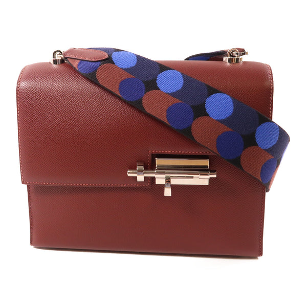 HERMES PHW Verrou 23 Shoulder Bag Epsom Leather Rouge H