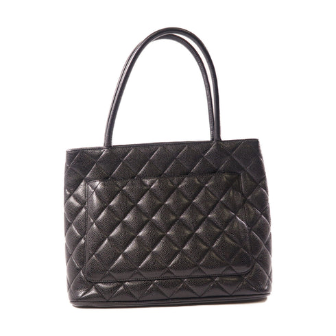 CHANEL Black Black Cowhide Leather Vintage Tote Bag Hand-Turned Bag Black Ca...